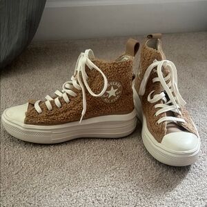 Converse Women's Brown Fleece High-Top Sneakers